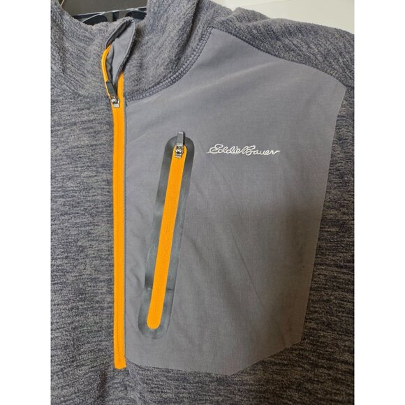 Eddie Bauer Mens Pullover Fleece M Gray 1/4 Zip Jacket sweater Bloke Norm Classi - Picture 3 of 6